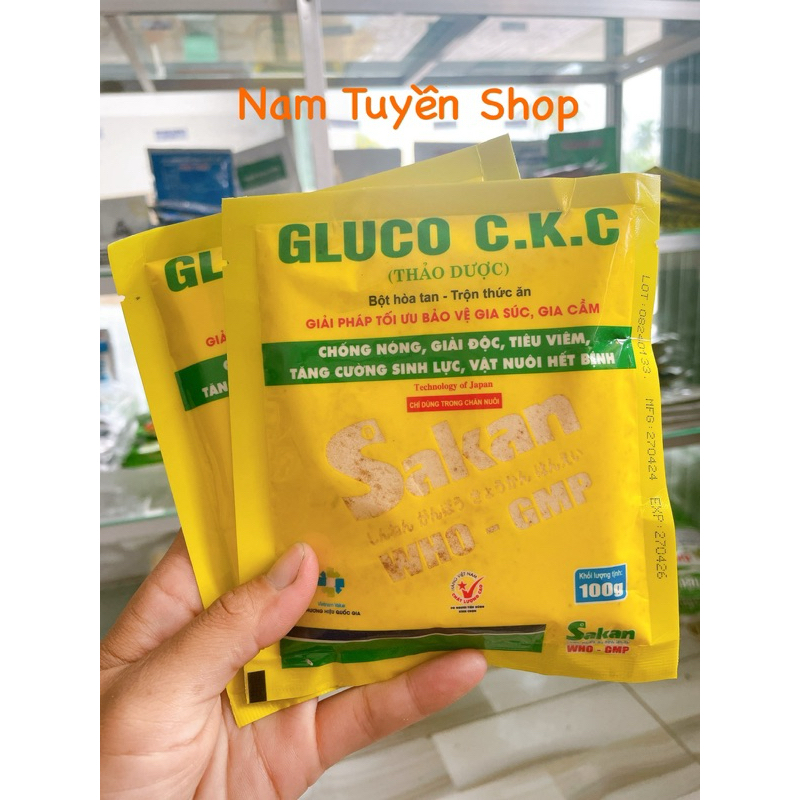 SAKAN ĐIỆN GIẢI GLUCO K+C THẢO DƯỢC chống nóng, tăng lực cho gà