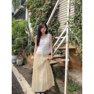 Hiraly Skirt - Chân váy caro tầng, chân váy dài phối bèo (TẶNG KÈM DÂY) nhiennhienvintage BV157