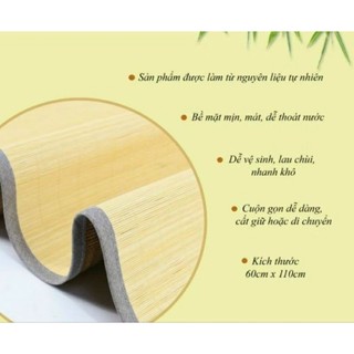 Chiếu Tăm Tre Bambo Cao Cấp, Thoáng Mát Mùa Hè 60x110 cm