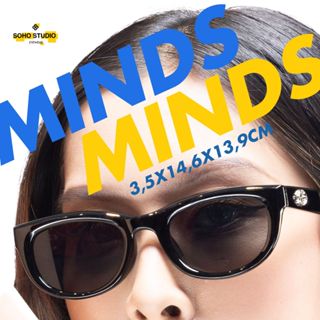Kính mát nam nữ thời trang MINDS Soho Studio gọng mắt mèo thiết kế năng động thu hút với màu đen ngầu xanh trog chống UV