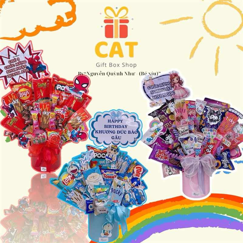 Quà tặng sinh nhật  bánh kẹo , quà bánh kẹo tặng sinh nhật, quà 1/6 (hoả tốc HCM), set quà bánh kẹo 