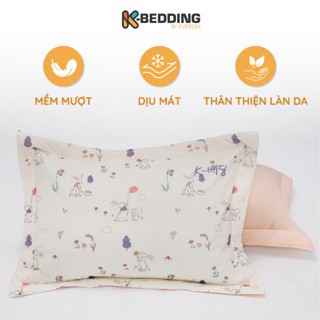 Cặp vỏ gối nằm chần bông K-Bedding by Everon chất vải Cool Flex mềm mát KCSP kích thước 45x65cm (1 cặp là 2 cái)