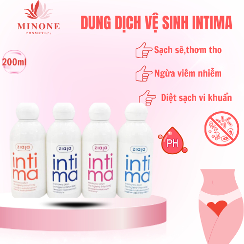 Dung dịch vệ sinh Intima Ziaja khử mùi dưỡng ẩm giảm ngứa rát chính hãng 200ml