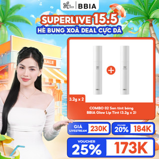   Võ Hà Linh x BBIA  COMBO 02 Son tint bóng BBIA Glow Lip Tint  3.2g X 2  