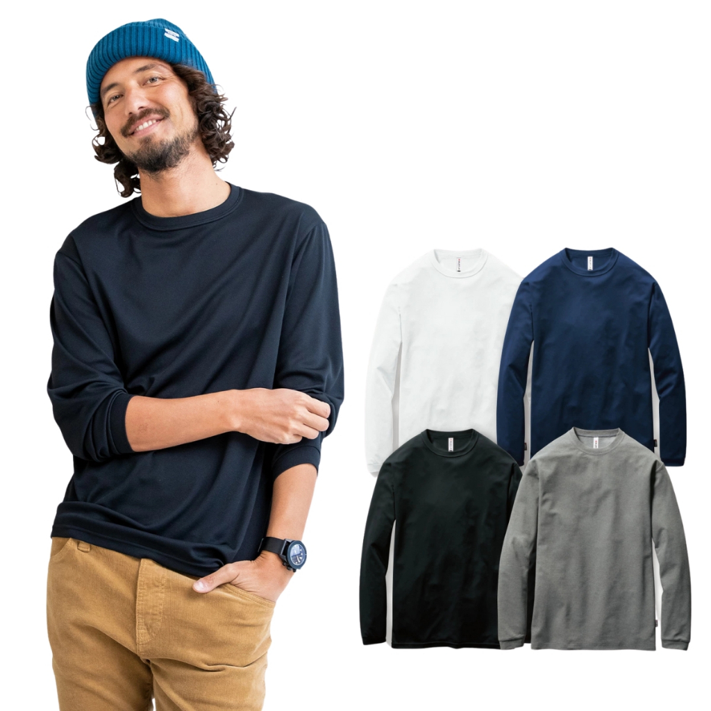 BURTLE 155 Long Sleeve Shirt for Workwear Quick Dry Lightweight T-Shirt Style – Direct from Japan