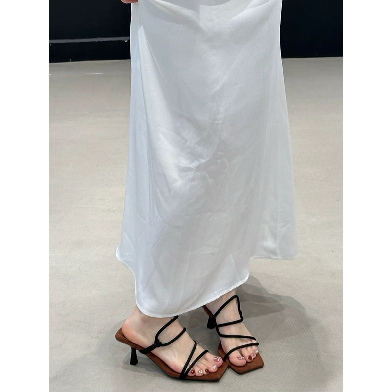 Solis Store - GIÀY SANDAL QUAI DÂY NGANG CHÉO GÓT CAO 5Phân - Chất Si Da Lộn Cao Cấp