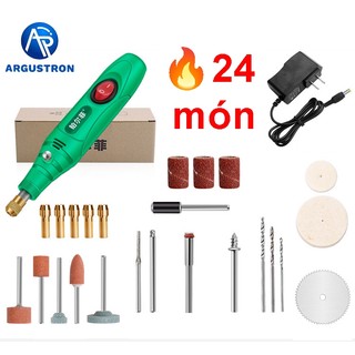  Máy mài mũi khoan cầm tay mini Argustron hoặc Bộ phụ kiện 24 món để mài cắt và đánh bóng xương 