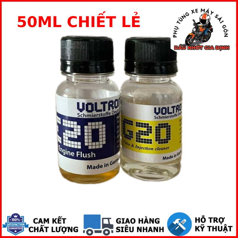 Combo súc động cơ, vệ sinh buồng đốt Voltronic G20 & E20 50ML chiết lẻ