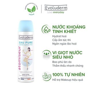 Hàng Công Ty Xịt Khoáng Evoluderm Atomiseur Eau Pure Chính Hãng