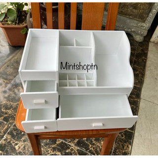 Kệ mỹ phẩm max 35cm màu trắng để bàn siêu gọn