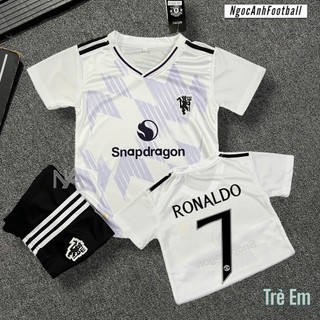 [ TRẺ EM ] Bộ Quần Áo Bóng Đá CLB Manchester Unt 2025 Cho Bé, Áo Đá Banh Trẻ em In Ronaldo