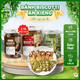 Bánh Biscotti Ăn Kiêng Heathly 100% Nguyên Cám Mix 3 Vị Siêu Hạt Ăn Sáng Giảm Cân Dinh Dưỡng Yêu Hạt