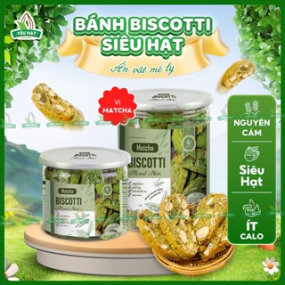 Bánh Biscotti Matcha Giảm Cân Heathly 100% Nguyên Cám Siêu Hạt Ăn Sáng Ăn Kiêng Dinh Dưỡng Yêu Hạt