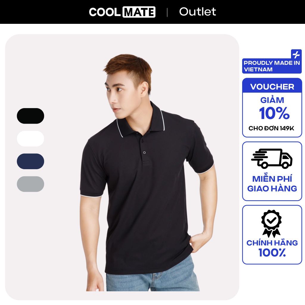 Áo Polo Nam Pique Cafe Khử Mùi / Kháng khuẩn Coolmate