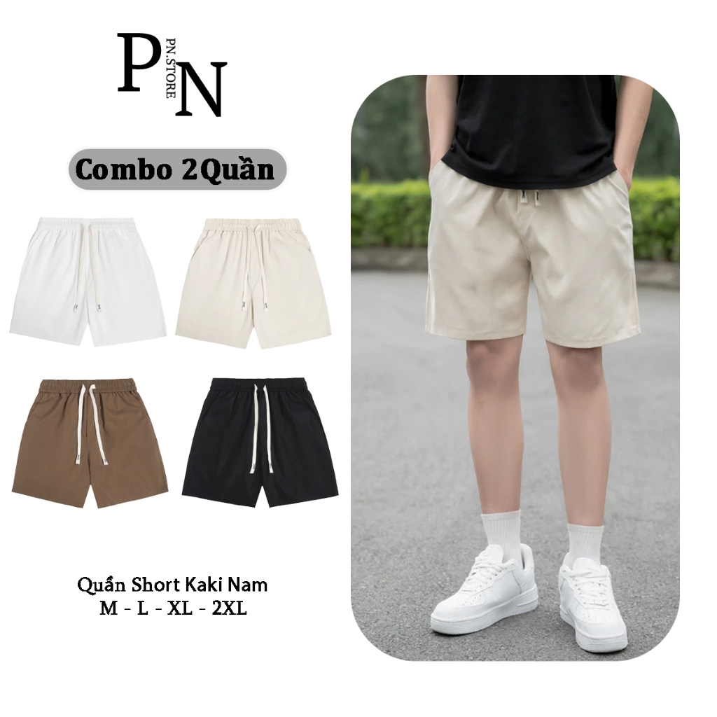 Quần Short Kaki Nam PN STORE Cạp Chun, Quần Đùi Nam Thời Trang Hàn Quốc Thoáng Mát QS01