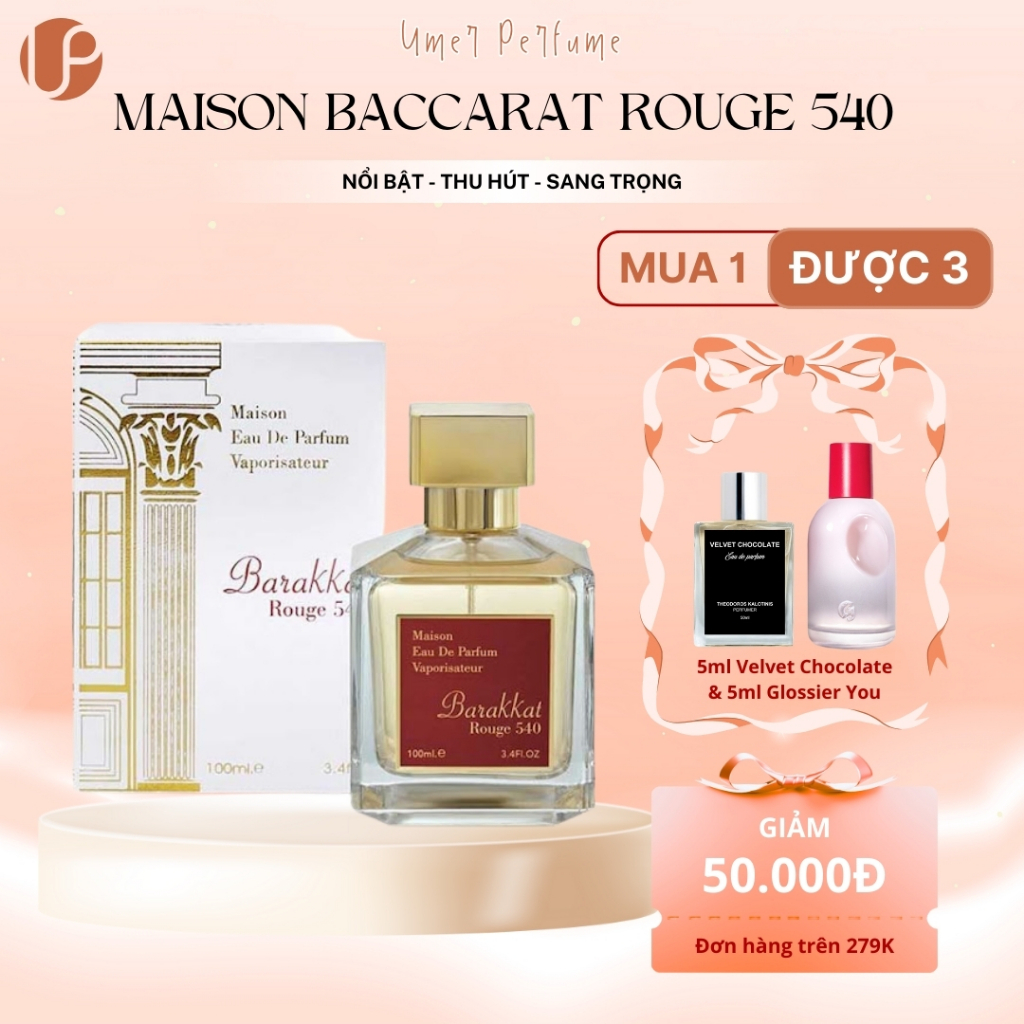 Nước hoa unisex Maison Baccarat Rouge 540 chính hãng chiết 10ml - Hương thơm nổi bật, thu hút, sang 