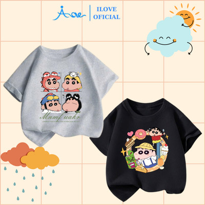 [MỚI] Áo thun CỘC TAY cho bé trai AORE, Áo cộc in hình Shin, Cậu bé bút chì tinh nghịch chất COTTON, thoáng mát 9-36kg