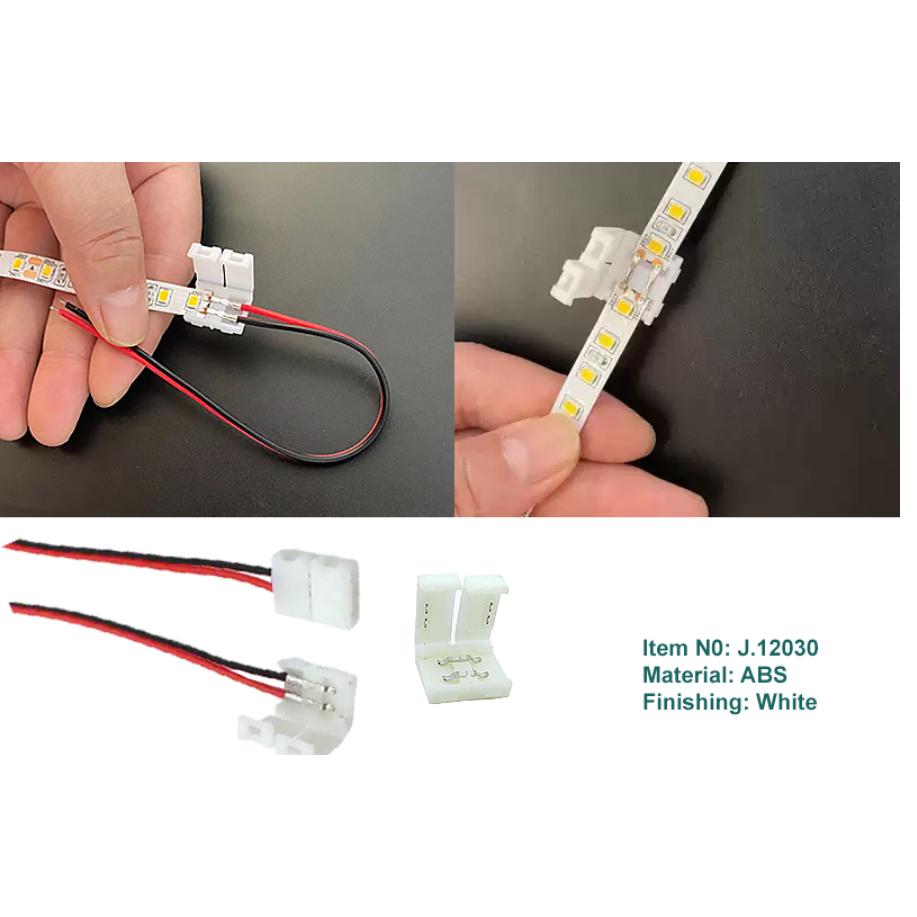 Đầu nối kẹp dây led 12v, jack nối nhanh cho led dây dán bản 8mm-Kẹp đầu, kẹp giữa