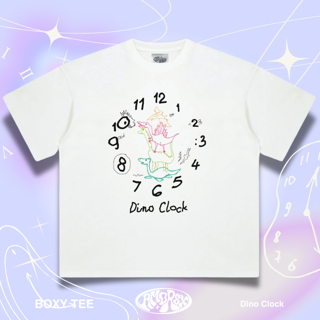 Áo Thun Dino Clock bộ sưu tập Dino Liberty by Amorex form boxy 250gsm