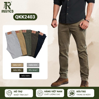 Quần kaki nam The Rustico dài basic ống đứng bản túi ngang cao cấp QKK2403