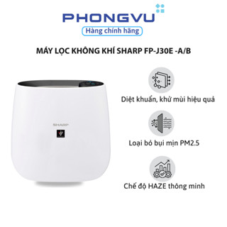 Máy Lọc Không Khí Sharp FP-J30E-B - Phóng Ion Khử Mùi & Màng lọc HEPA cho phòng sạch hơn (23m2) - Bảo hành 12 tháng