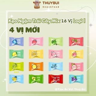   Full 16 Vị  500G Kẹo Ngậm Trái Cây Không Đường Vitamin C Thơm Miệng Kẹo Ngậm Mix Vị 16 Vị Kẹo Play More Bạc Hà 