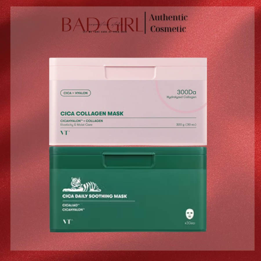 Mặt Nạ Giấy Hỗ Trợ Làm Đẹp Da VT Collagen / Cica Soothing Daily Mask