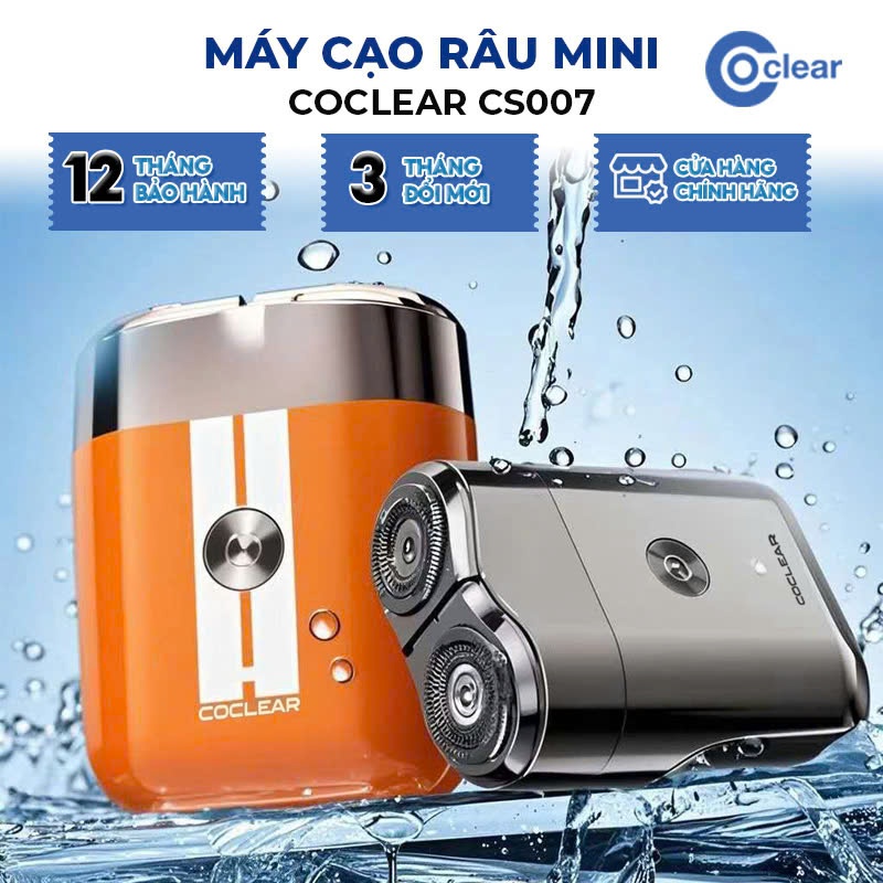 Máy cạo râu mini coclear CS007 thiết kế động cơ tốc độ cao, cạo khô và nước, pin sử dụng đến 2 tháng, bảo hành một năm