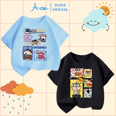 [MỚI] Áo thun cộc tay cho bé trai AORE, Áo phông tay ngắn in hình SHIN - CẬU BÉ BÚT CHÌ chất COTTON mềm mịn 9-36kg