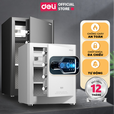 [VOUCHER 500K] Két Sắt Chính Hãng Deli 2026 Két Sắt Vân Tay 2 Ngăn Chứa Kèm Móc Treo Tiện Lợi Báo Động Tự Động