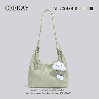 Túi Xách CeeKay Chính Hãng - Túi Tote Đeo Vai Da Vân Loang Chống Nước Phối Gấu Dây Đeo Lạ Mắt Phong Cách Sang Chảnh