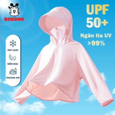 Áo chống nắng BOBDOG áo choàng nắng màu trơn dáng cánh dơi chất liệu vải kim cương thông hơi cho bé