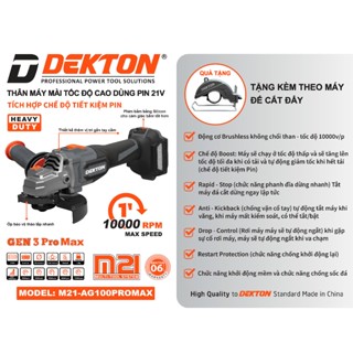 Máy mài cắt pin Dekton AG100PROMAX GEN 3 Full chức năng 6 cấp độ sử dụng chân Phổ Thông GIá TỐT