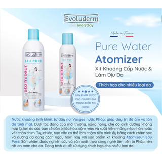 Hàng Công Ty Xịt Khoáng Evoluderm Atomiseur Eau Pure Chính Hãng