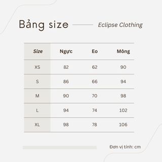 Set thô màu 3 lỗ và chân váy Eclipse Clothing