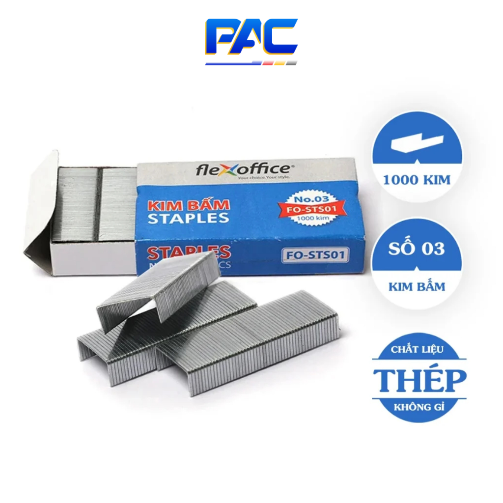 [Combo 10 hộp] Kim bấm FlexOffice số 3 (FO-STS01) , số 10 (No.3/FO-STS02)