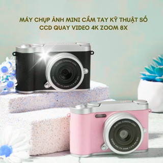 Máy Ảnh Mini Kỹ Thuật Số 4K – Thiết Kế Retro Siêu Xinh, Tặng Thẻ Nhớ 512GB – Chụp Nét, Gọn Nhẹ, Dành Cho Học Sinh