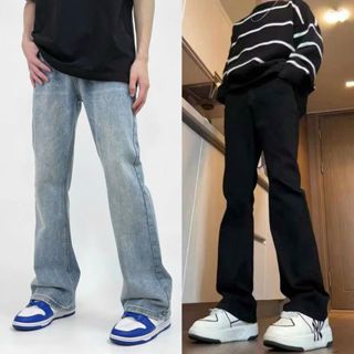 (COOL113) Quần jean nam ống loe nhẹ, Quần bò nam cao cấp vải dày dặn hot 2025