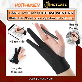 Găng tay hoạ sĩ 03 lớp cảm ứng HOTCASE PAITING hỗ trợ tì tay vẽ trên điện thoại, máy tính bảng, wacom, chống mồ hôi vân