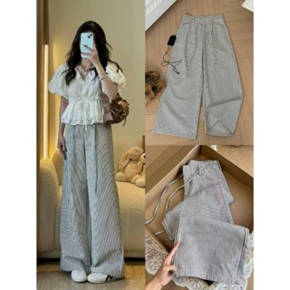 Quần sọc ống rộng chất DÀY ĐỨNG FORM  dáng culottes ống suông kẻ calina