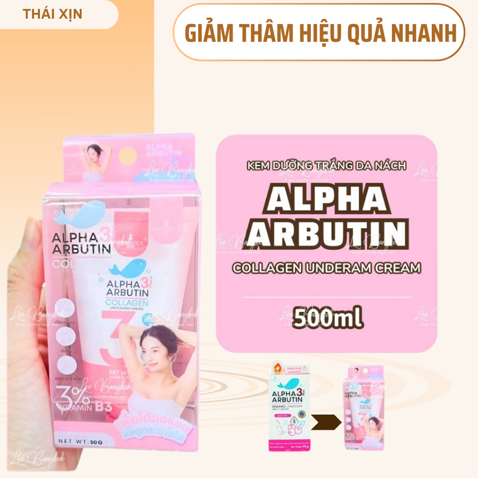 [Mẫu mới 2025] Kem dưỡng trắng da da vùng nách Alpha Arbutin 3 Plus Organic Giúp Giảm Thâm Nách Underarm Night Cream 50g