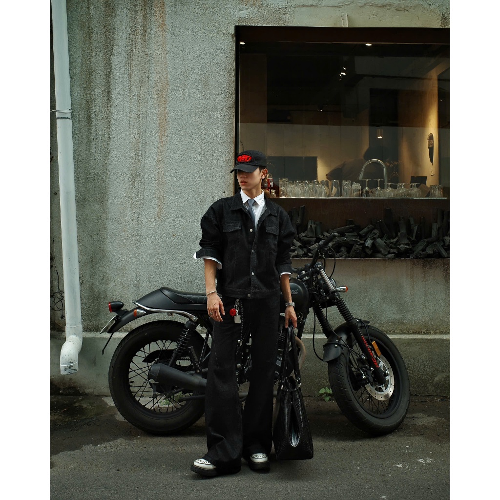 COMBO WIDE FLARED RAW BLACK JEANS WHOSE - Quần Jeans ống đứng và ống loe unisex nam nữ Whose stuido | BigBuy360 - bigbuy360.vn