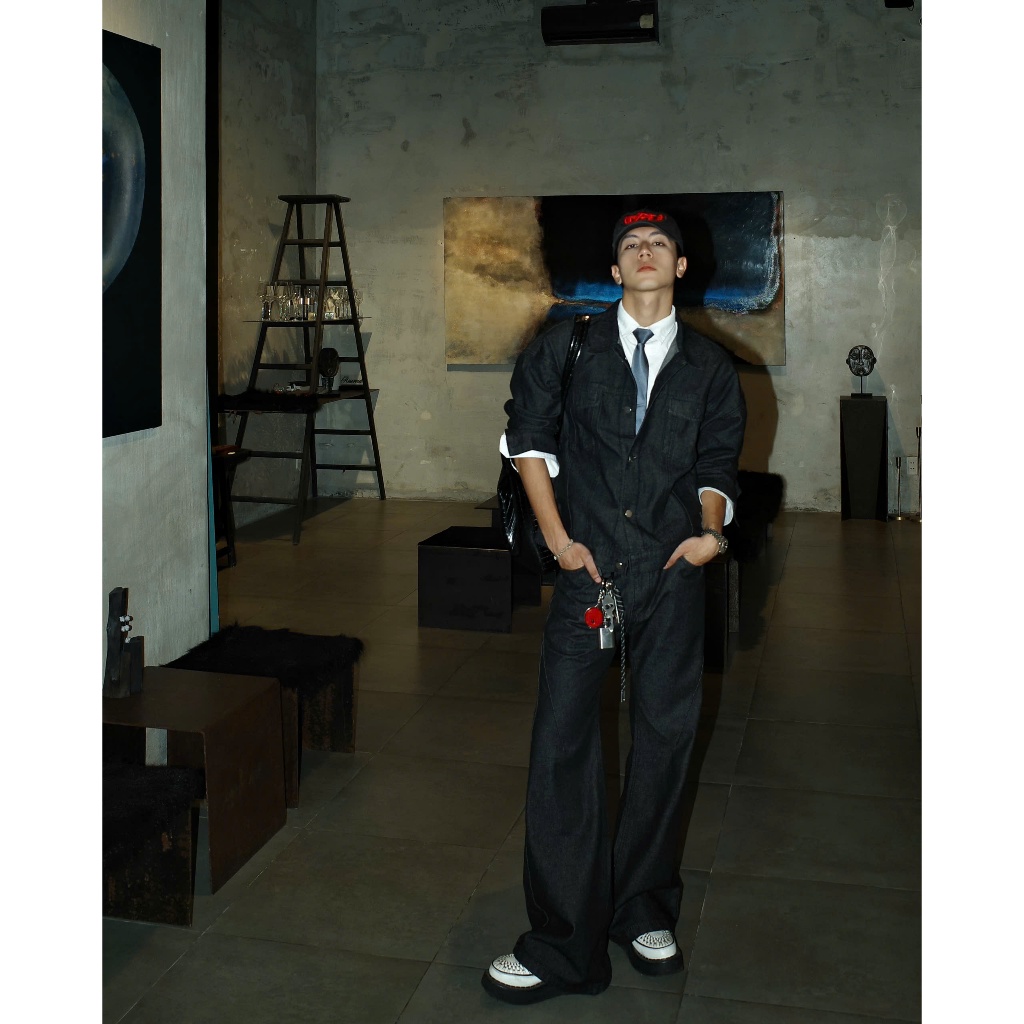 COMBO WIDE FLARED RAW BLACK JEANS WHOSE - Quần Jeans ống đứng và ống loe unisex nam nữ Whose stuido | BigBuy360 - bigbuy360.vn