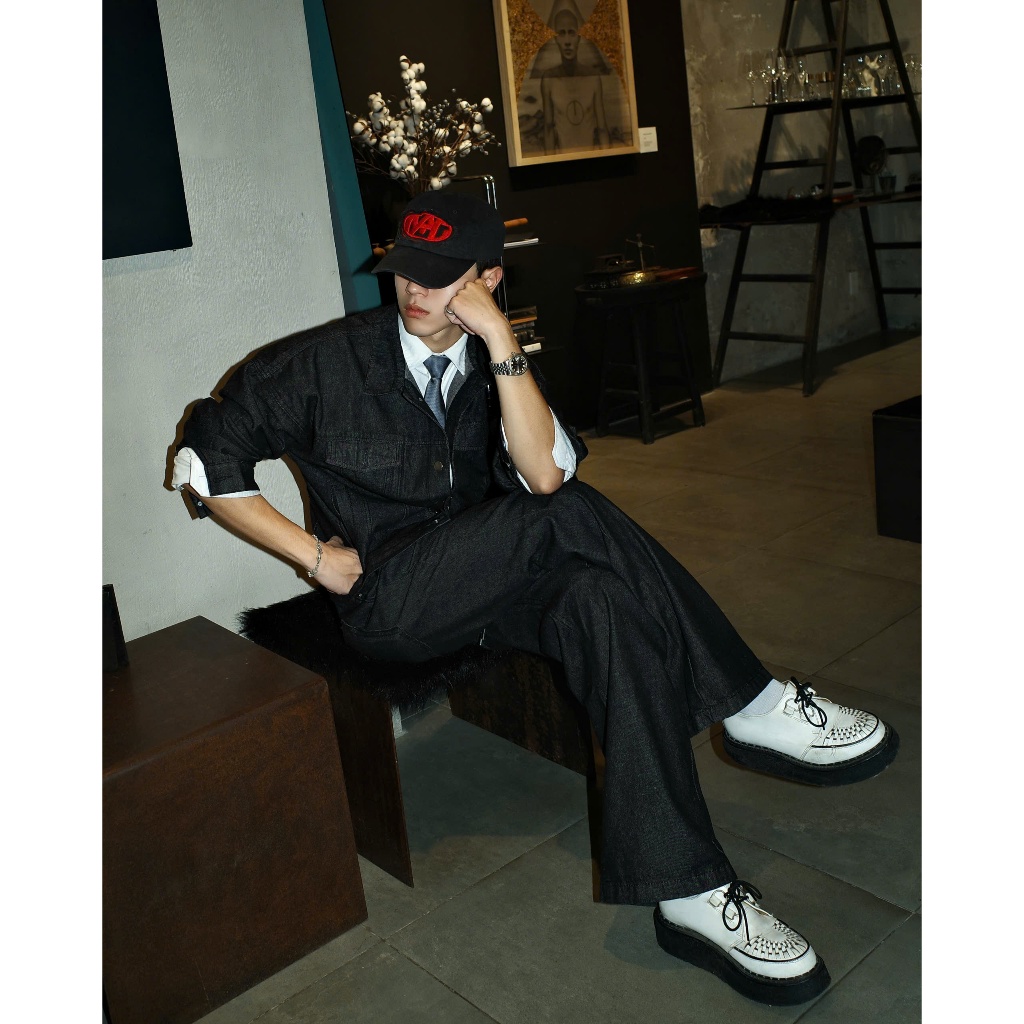 COMBO WIDE FLARED RAW BLACK JEANS WHOSE - Quần Jeans ống đứng và ống loe unisex nam nữ Whose stuido | BigBuy360 - bigbuy360.vn