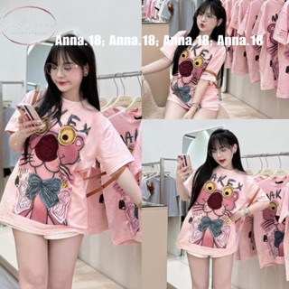 ÁO PHÔNG cotton 4 chiều lạnh mềm mát form rộng in hình ( BÁO HỒNG ) form rộng DỨOI 70KG