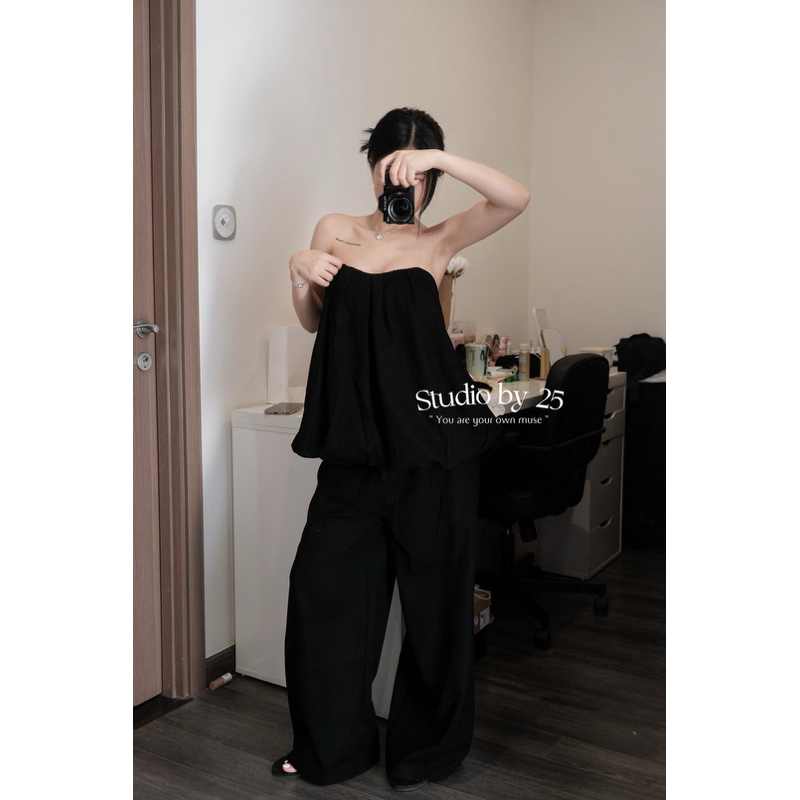 𝐬𝐭𝐮𝐝𝐢𝐨𝐛𝐲𝟐𝟓 | SET BÍ QUÂY LINEN CHUN NƠ LƯNG KÈM QUẦN | BigBuy360 - bigbuy360.vn