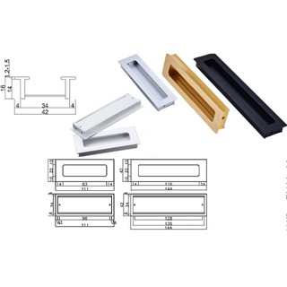 Tay nắm âm tủ Đen Mờ 8801