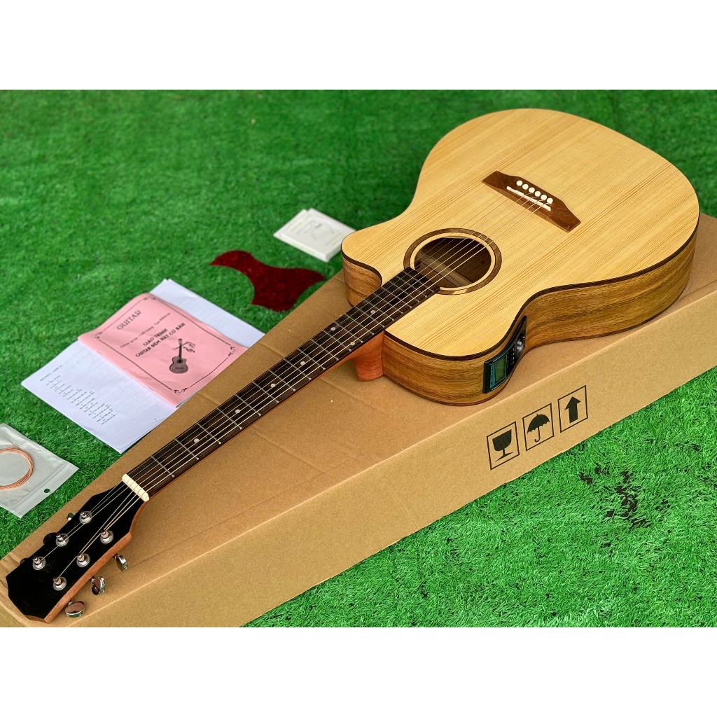 Đàn Guitar Aucoustic T600- Size 40, Dáng A, Khóa đúc inox 304, Gỗ  Điệp Ty chỉnh cần 2 chiều, Phụ ki