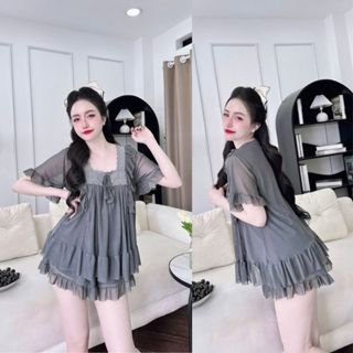 Đồ Ngủ Nữ Bigsize Tiểu Thư Luoi Thun 2  Lop Mềm Mịn  dễ thương < 70kg