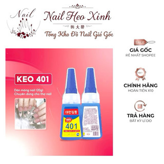 Keo dán móng tay giả 401 chai 20g , mẫu 100% chai xanh